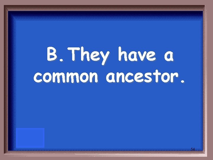 B. They have a common ancestor. 54 B. They have a common ancestor. 54