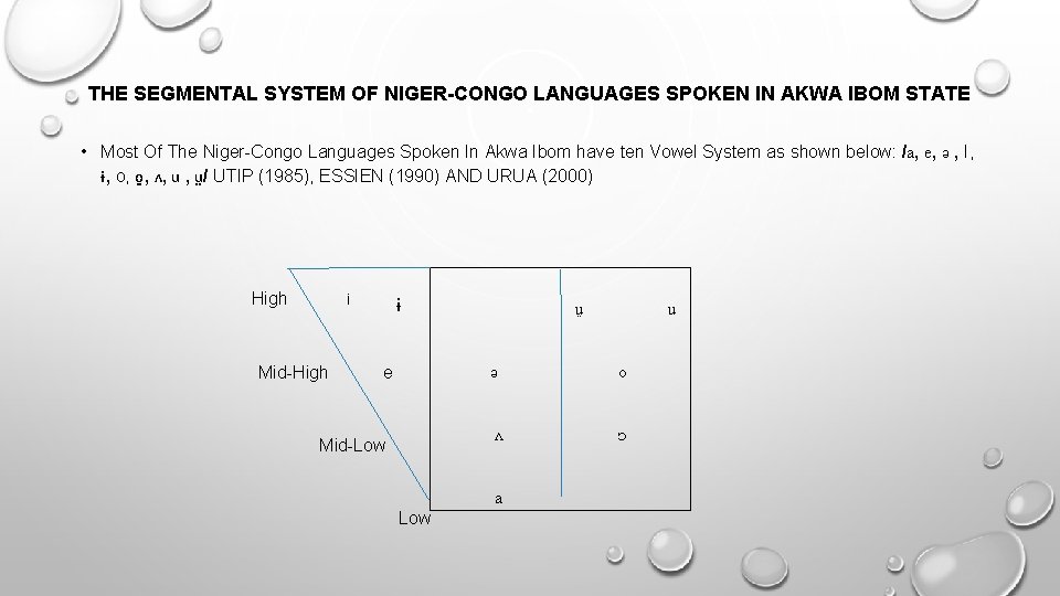 THE SEGMENTAL SYSTEM OF NIGER-CONGO LANGUAGES SPOKEN IN AKWA IBOM STATE • Most Of