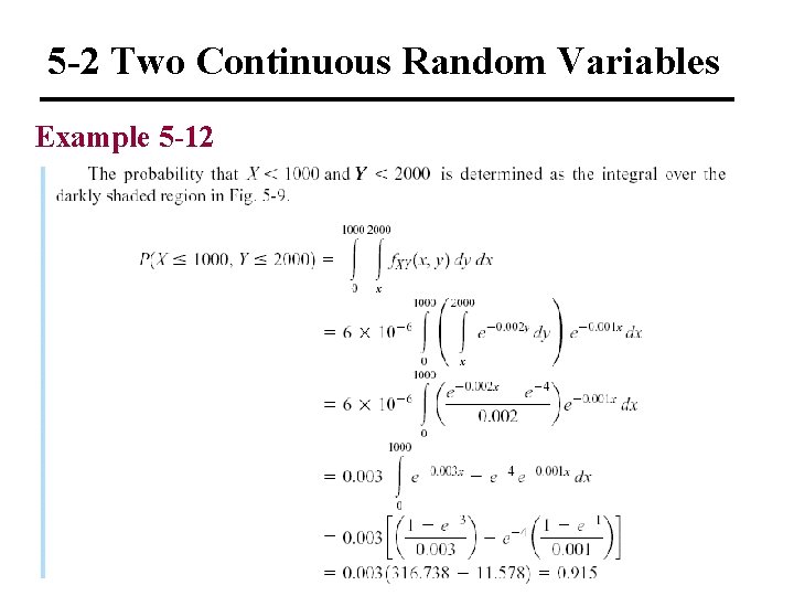 5 -2 Two Continuous Random Variables Example 5 -12 