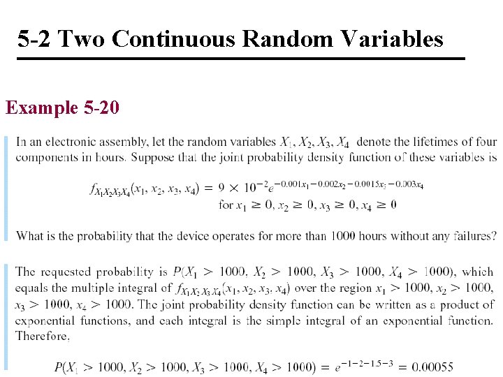 5 -2 Two Continuous Random Variables Example 5 -20 