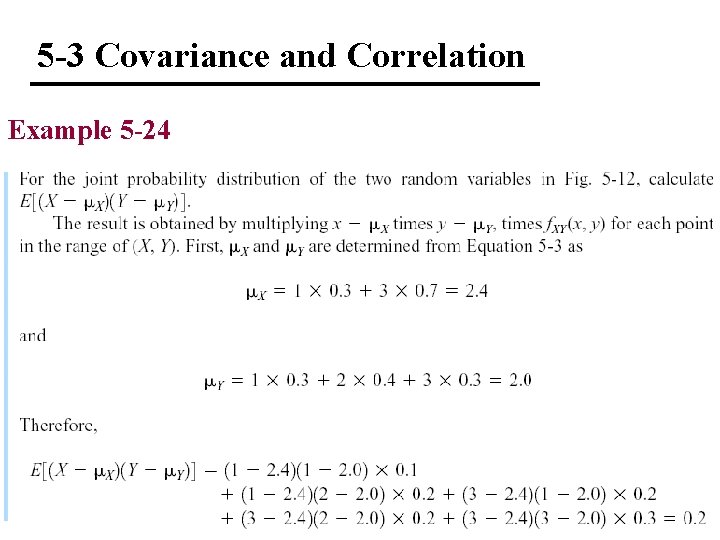 5 -3 Covariance and Correlation Example 5 -24 