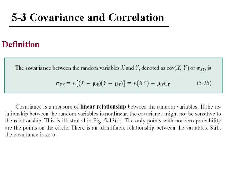 5 -3 Covariance and Correlation Definition 5 -3 Covariance and Correlation Definition