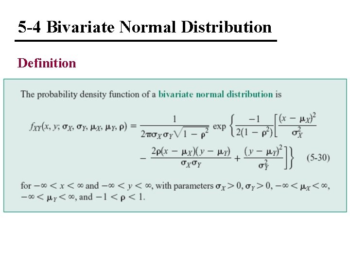 5 -4 Bivariate Normal Distribution Definition 