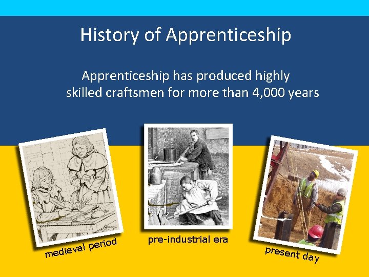 History of Apprenticeship has produced highly skilled craftsmen for more than 4, 000 years