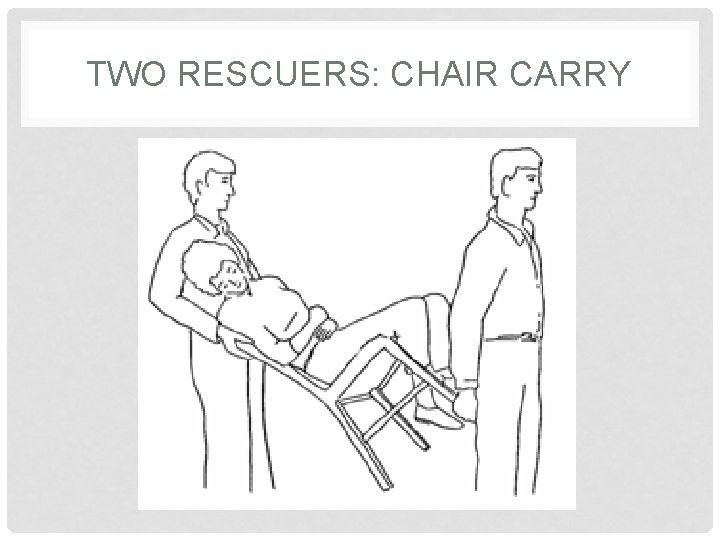 TWO RESCUERS: CHAIR CARRY 