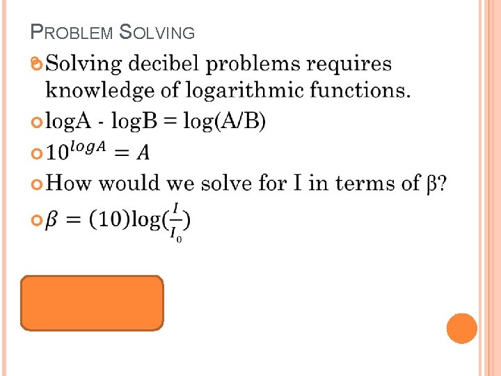 PROBLEM SOLVING 