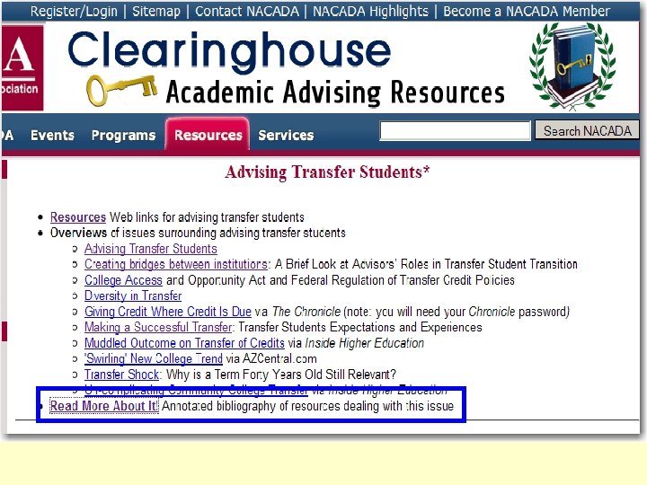 Developing Advisor Skills: Deep in the Heart of NACADA Resources 