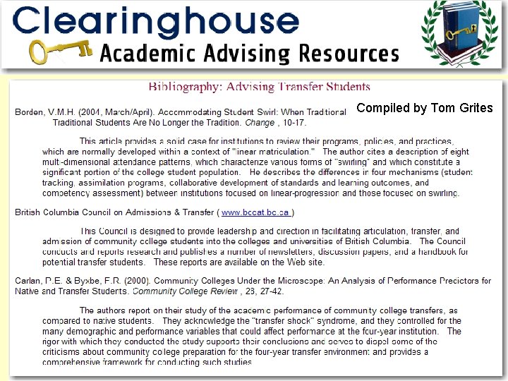 Compiled by Tom Grites 