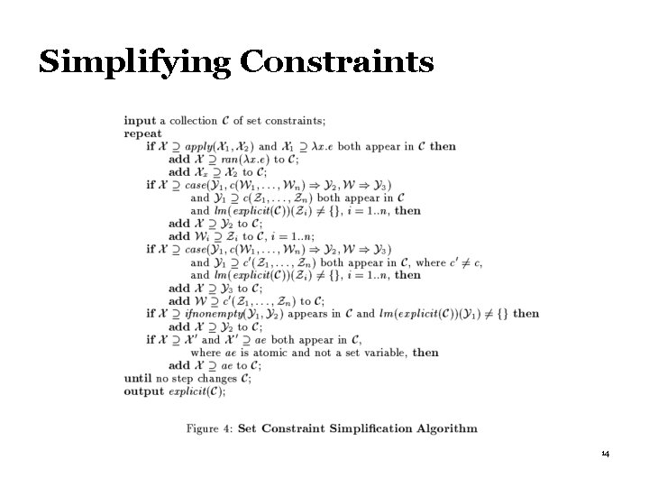 Simplifying Constraints 14 