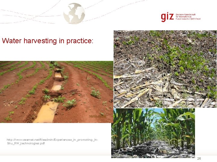 Water harvesting in practice: http: //www. searnet. net/fileadmin/Experiences_in_promoting_In. Situ_RW_technologies. pdf 25 