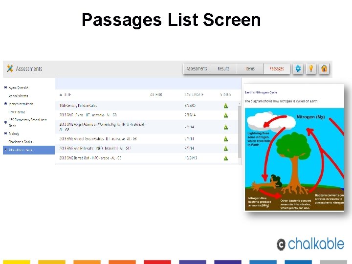 Passages List Screen 