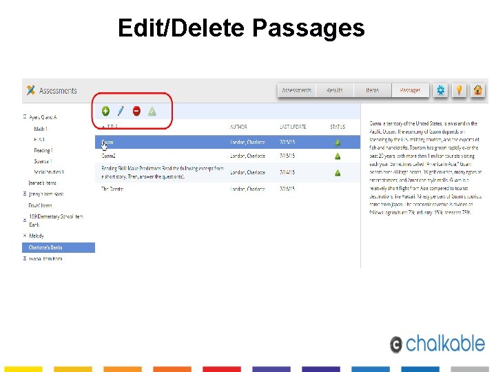 Edit/Delete Passages 