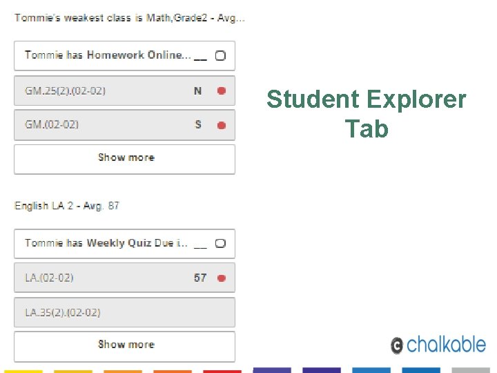 Student Explorer Tab 