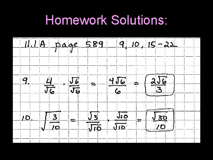 Homework Solutions: 