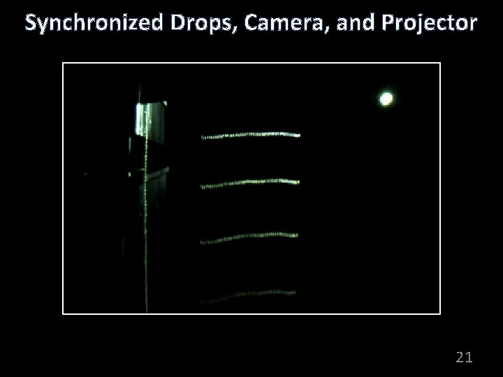 Synchronized Drops, Camera, and Projector 21 