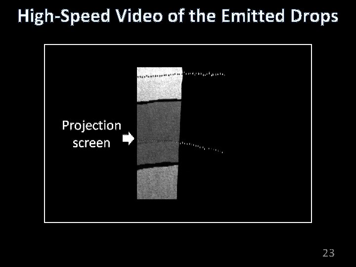 High-Speed Video of the Emitted Drops 23 