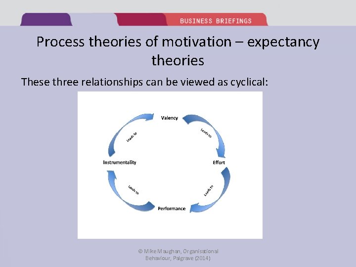 Process theories of motivation – expectancy theories These three relationships can be viewed as