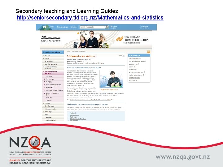 Secondary teaching and Learning Guides http: //seniorsecondary. tki. org. nz/Mathematics-and-statistics 