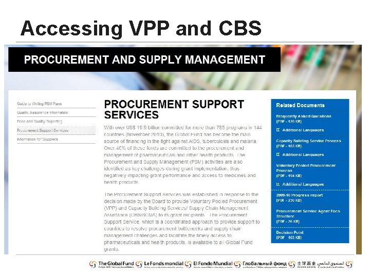 Accessing VPP and CBS 