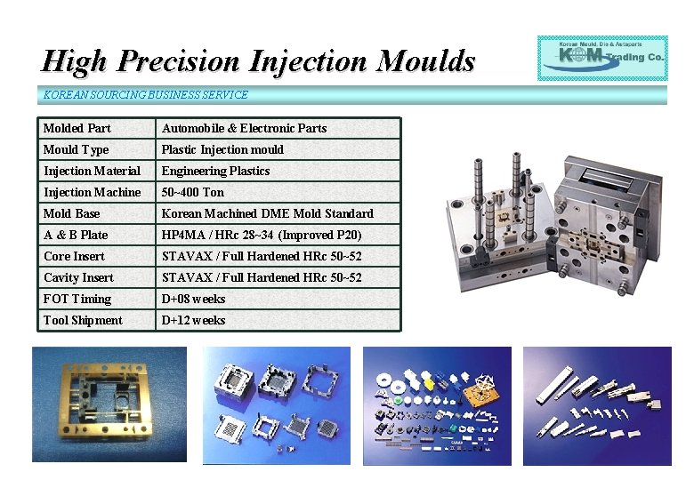 High Precision Injection Moulds KOREAN SOURCING BUSINESS SERVICE Molded Part Automobile & Electronic Parts