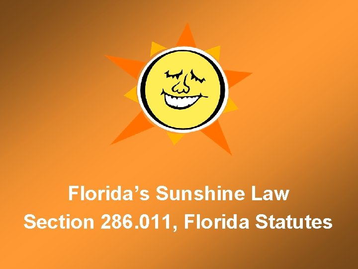 Florida’s Sunshine Law Section 286. 011, Florida Statutes 