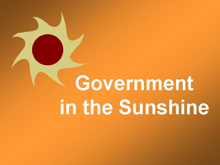 Government in the Sunshine 