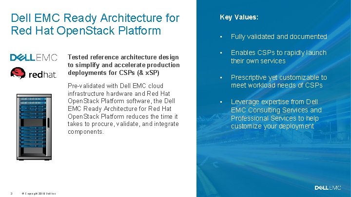 Dell EMC Ready Architecture for Red Hat Open. Stack Platform Tested reference architecture design