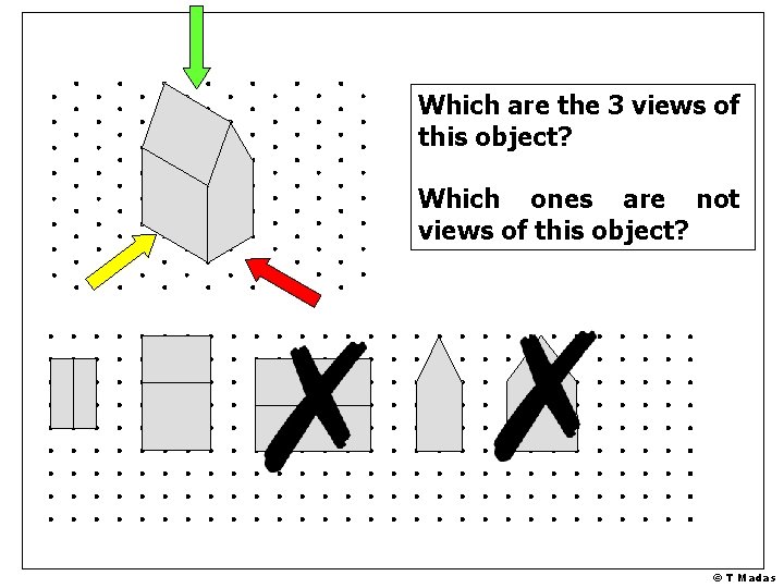 Which are the 3 views of this object? Which ones are not views of