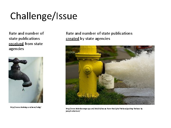 Challenge/Issue Rate and number of state publications received from state agencies http: //www. chaitalag.