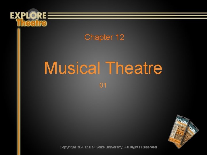 Chapter 12 Musical Theatre 01 Copyright © 2012 Ball State University, All Rights Reserved