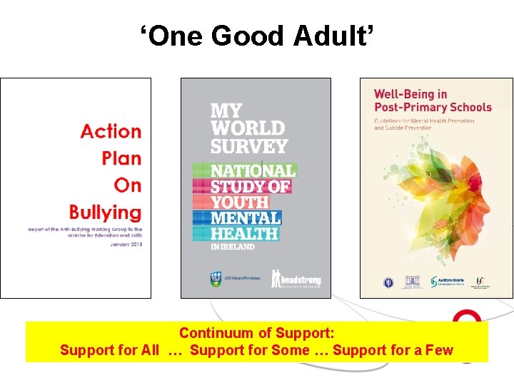 ‘One Good Adult’ Continuum of Support: Support for All … Support for Some …