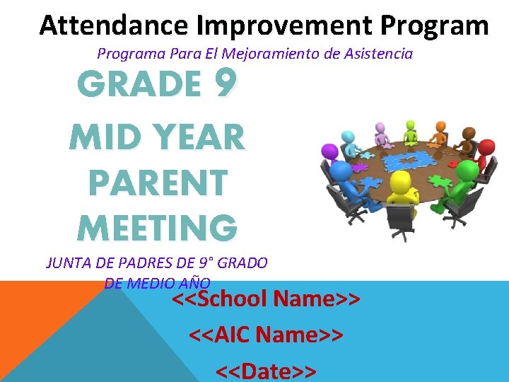 Attendance Improvement Programa Para El Mejoramiento de Asistencia 9 GRADE MID YEAR PARENT MEETING