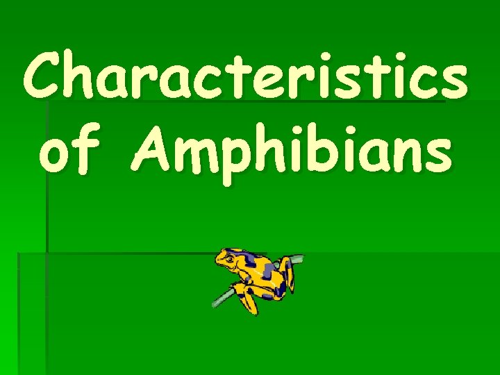 Characteristics of Amphibians 