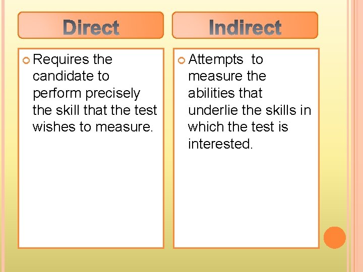  Requires the candidate to perform precisely the skill that the test wishes to