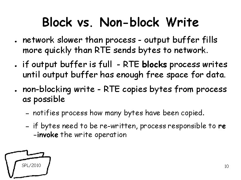 Block vs. Non-block Write ● ● ● network slower than process - output buffer Block vs. Non-block Write ● ● ● network slower than process - output buffer