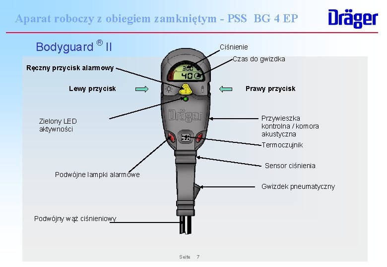 Aparat roboczy z obiegiem zamkniętym - PSS BG 4 EP Bodyguard ® II Ciśnienie