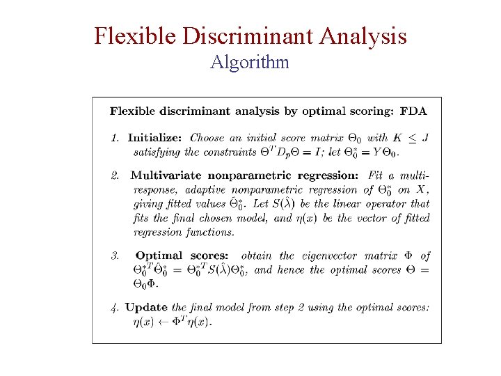 Flexible Discriminant Analysis Algorithm 
