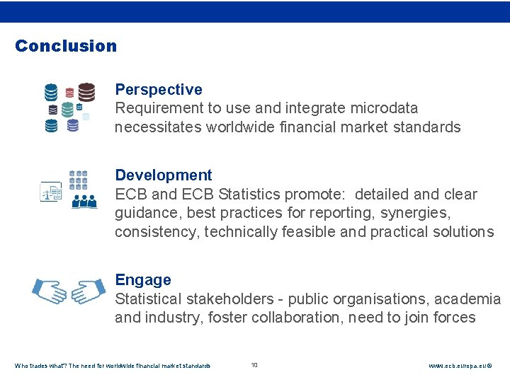Rubric Conclusion Perspective Requirement to use and integrate microdata necessitates worldwide financial market standards