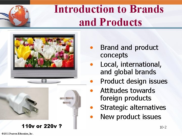 Introduction to Brands and Products • • • 110 v or 220 v ?