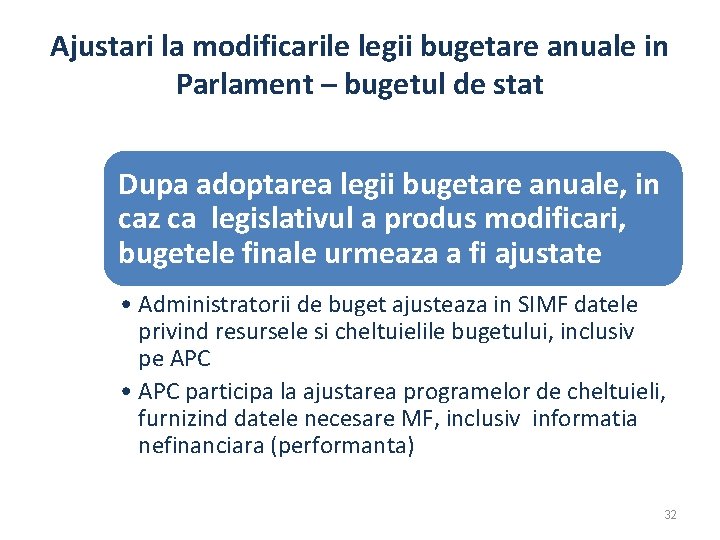 Ajustari la modificarile legii bugetare anuale in Parlament – bugetul de stat Dupa adoptarea