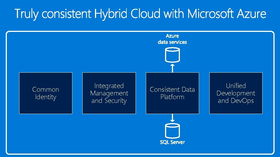 Common Identity Integrated Management and Security Consistent Data Platform Unified Development and Dev. Ops