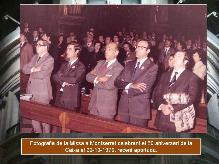 Fotografia de la Missa a Montserrat celebrant el 50 aniversari de la Caixa el