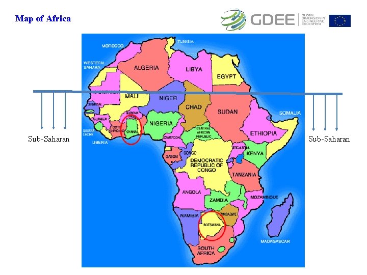 Map of Africa Sub-Saharan 