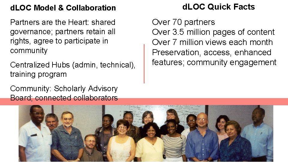 d. LOC Model & Collaboration Partners are the Heart: shared governance; partners retain all