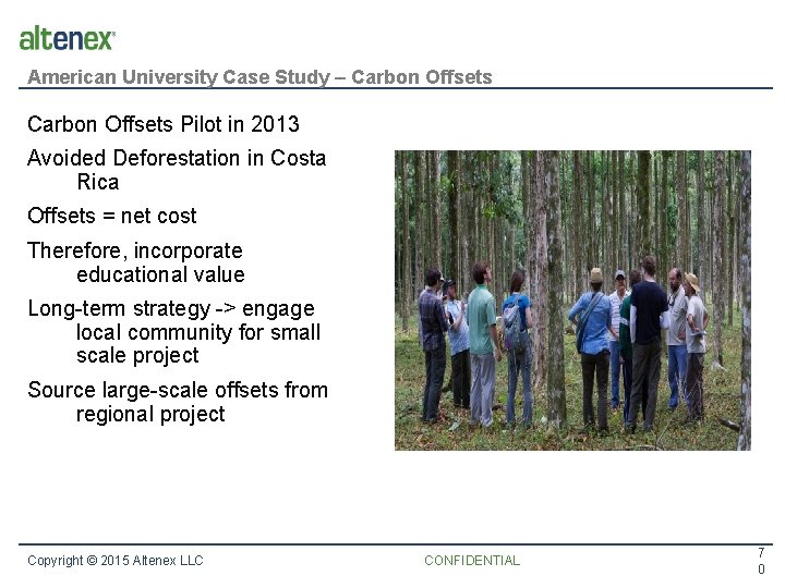 American University Case Study – Carbon Offsets Pilot in 2013 Avoided Deforestation in Costa
