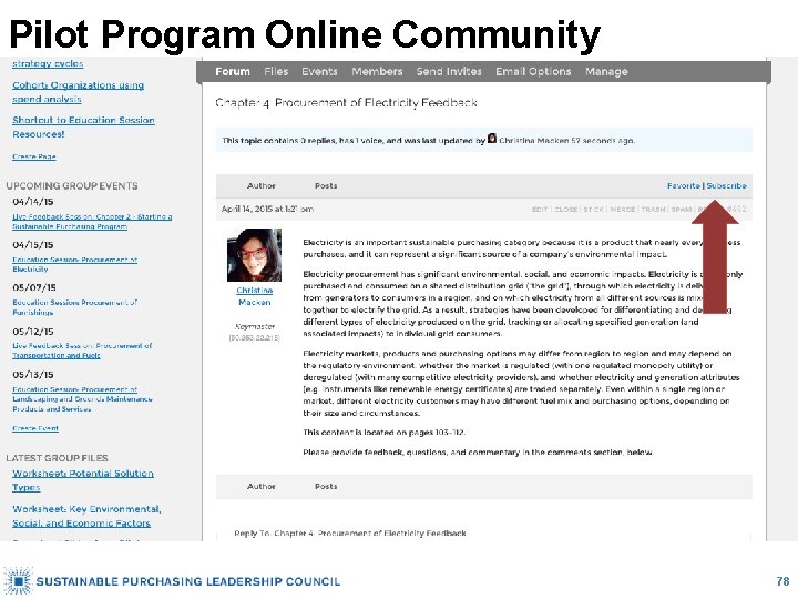 Pilot Program Online Community 78 
