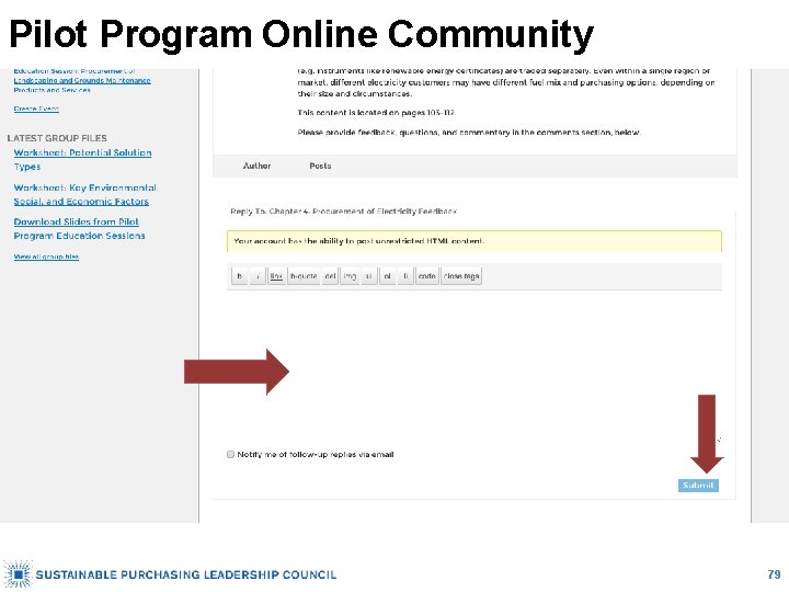 Pilot Program Online Community 79 