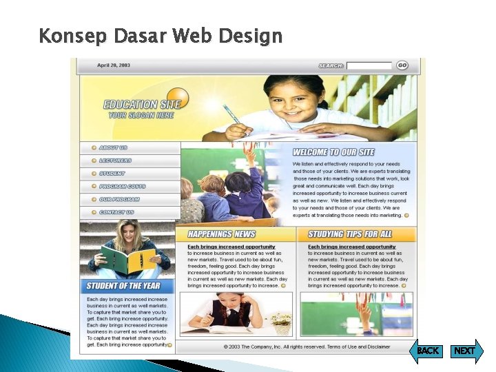 Konsep Dasar Web Design BACK NEXT 