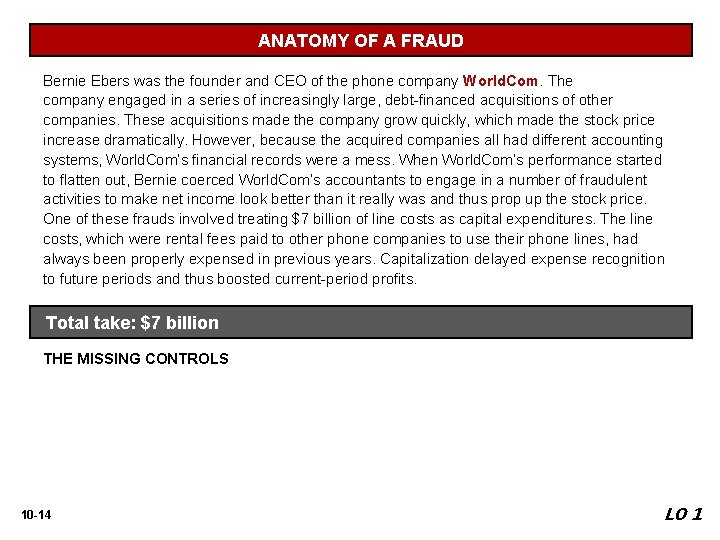 ANATOMY OF A FRAUD Bernie Ebers was the founder and CEO of the phone