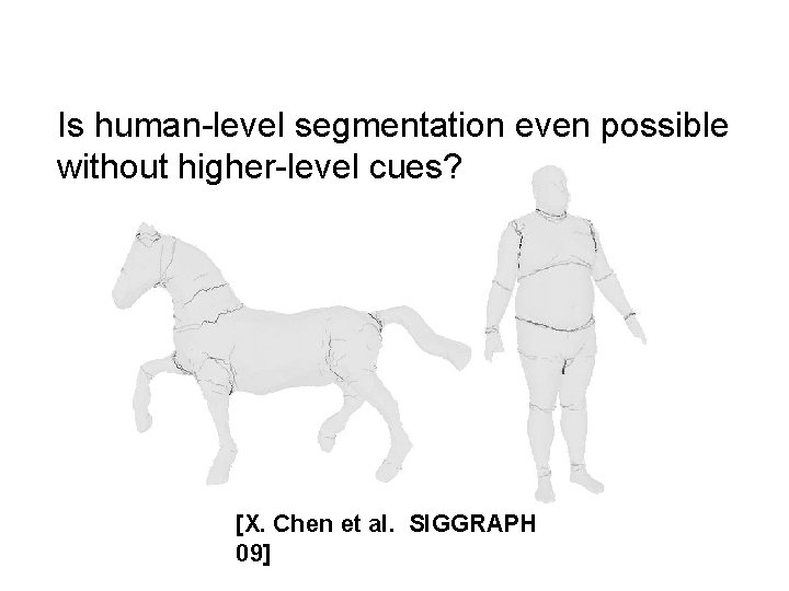 Is human-level segmentation even possible without higher-level cues? [X. Chen et al. SIGGRAPH 09]